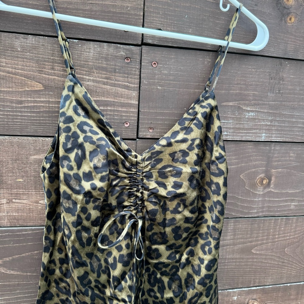 Zara Leopard Print Mini Dress Size Small - Picture 6 of 8